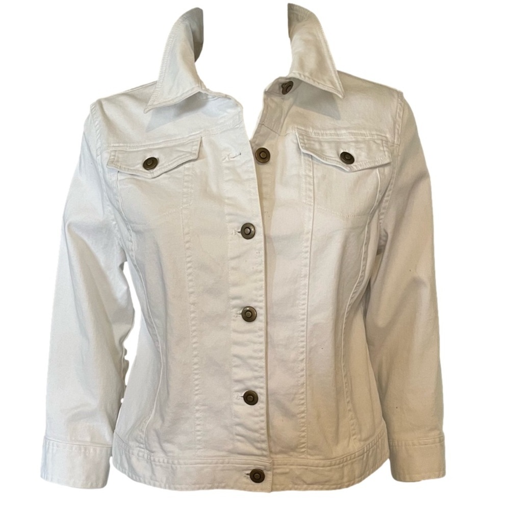 RUBY RD. White Stretch Denim Jacket SIZE 12P